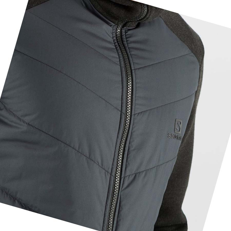 Salomon ESSENTIAL XWARM HYBRID Hoodie Herr Grå | 95087-WKTS