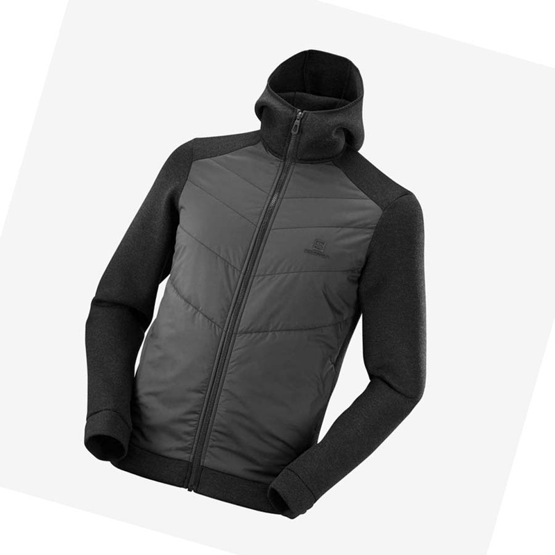 Salomon ESSENTIAL XWARM HYBRID Hoodie Herr Grå | 95087-WKTS