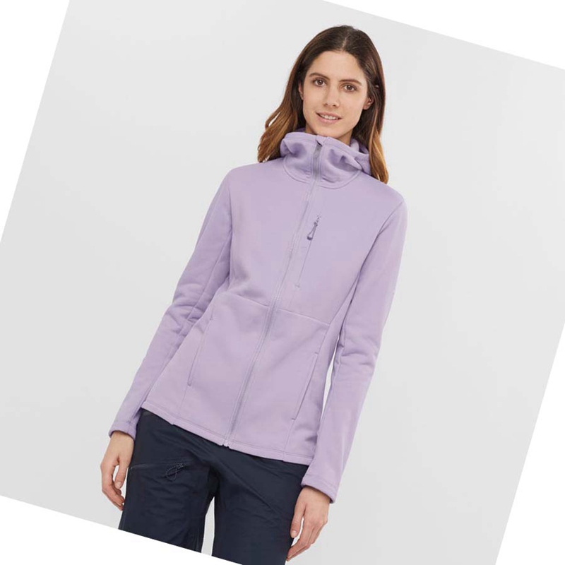 Salomon ESSENTIAL XWARM Hoodie Dam Lila | 25710-IONL