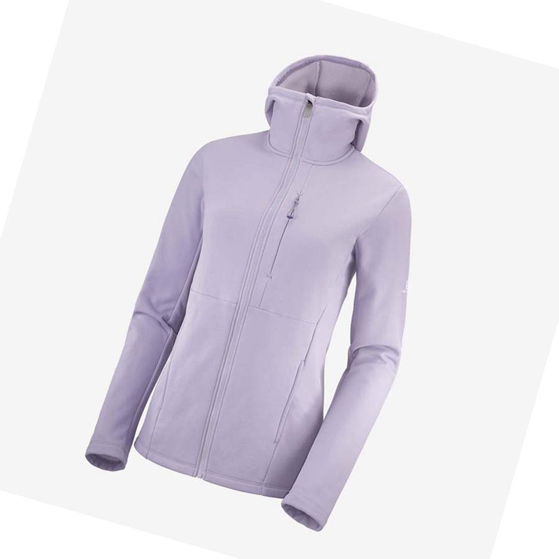 Salomon ESSENTIAL XWARM Hoodie Dam Lila | 25710-IONL