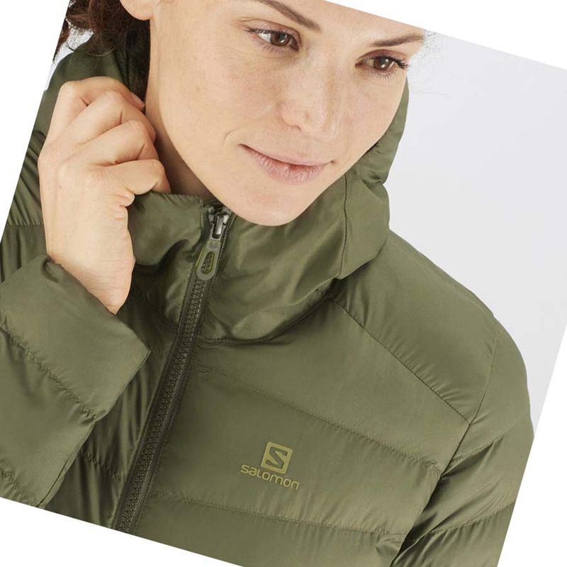 Salomon ESSENTIAL XWARM LONG INSULATED Jacka Dam Olivgröna | 39056-OTCV