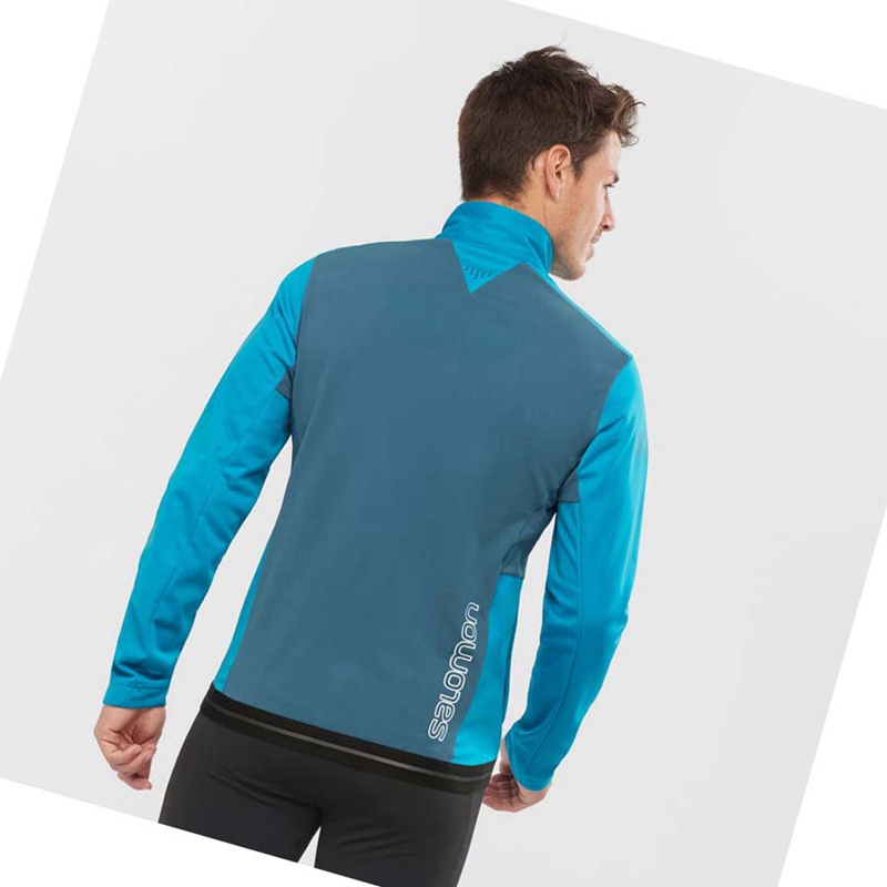 Salomon GORE TEX INFINIUM™ WINDSTOPPER® Jacka Herr Blå | 14069-LCZI