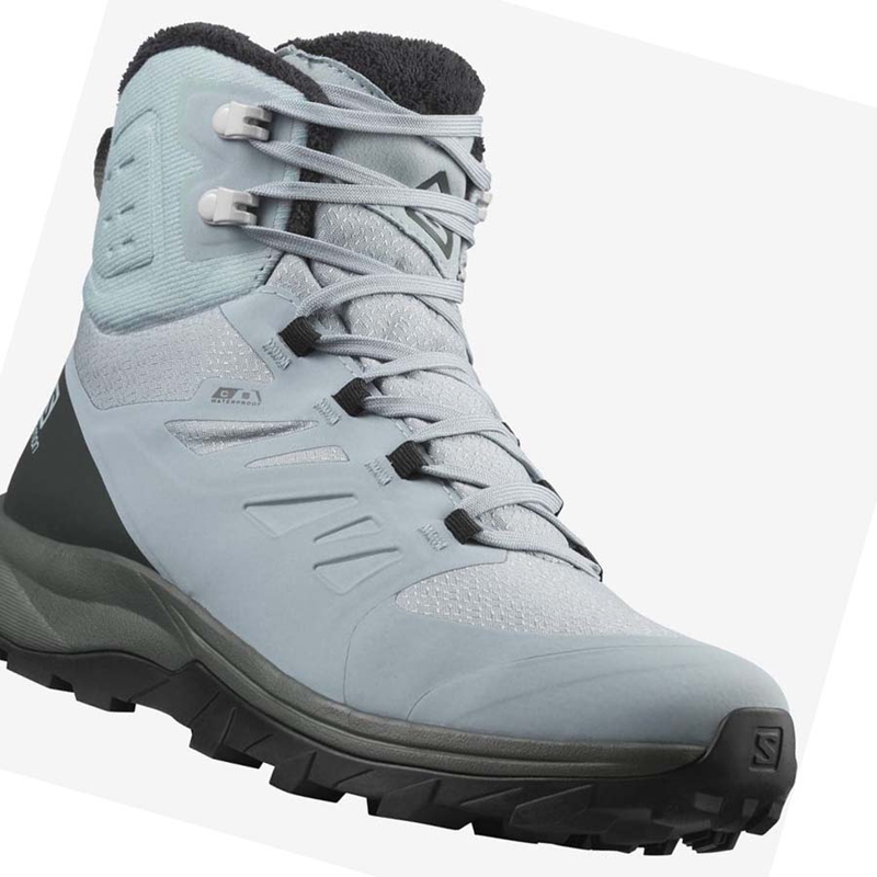 Salomon OUTBLAST THINSULATE™ CLIMASALOMON™ WATERPROOF Vinterkängor Dam Blå | 41385-CYWI