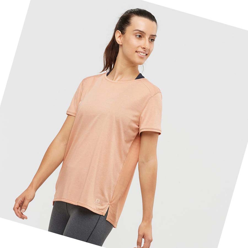 Salomon OUTLINE SUMMER T-shirt Dam Beige | 09154-IYLE