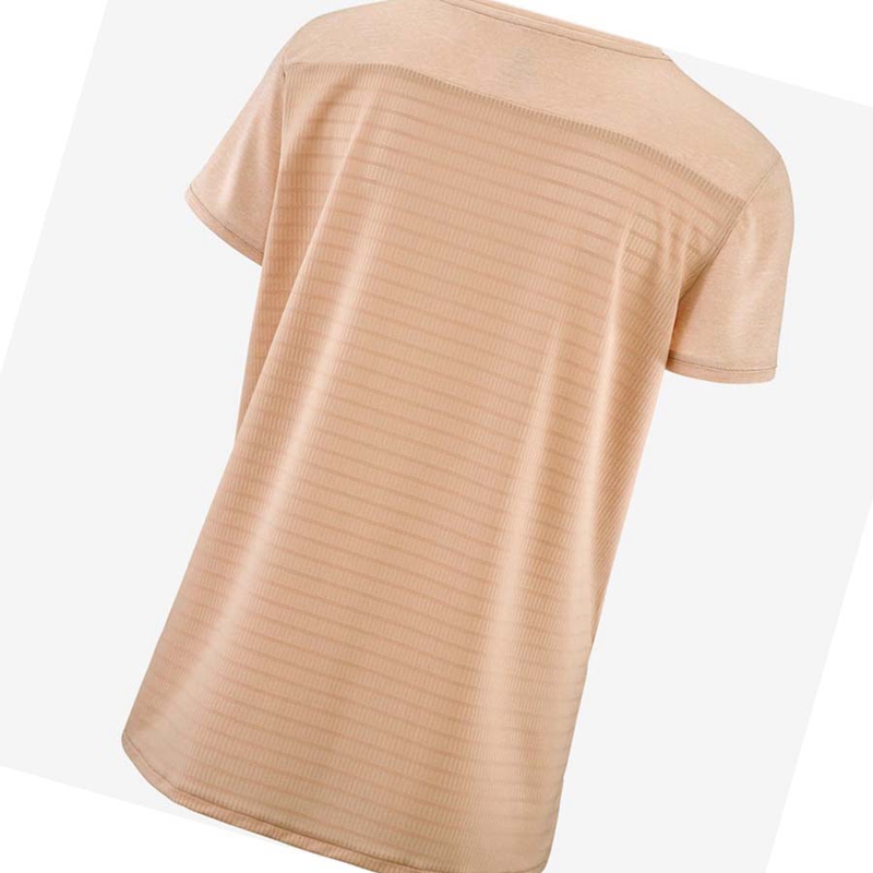 Salomon OUTLINE SUMMER T-shirt Dam Beige | 09154-IYLE