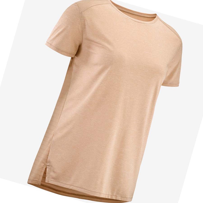 Salomon OUTLINE SUMMER T-shirt Dam Beige | 09154-IYLE