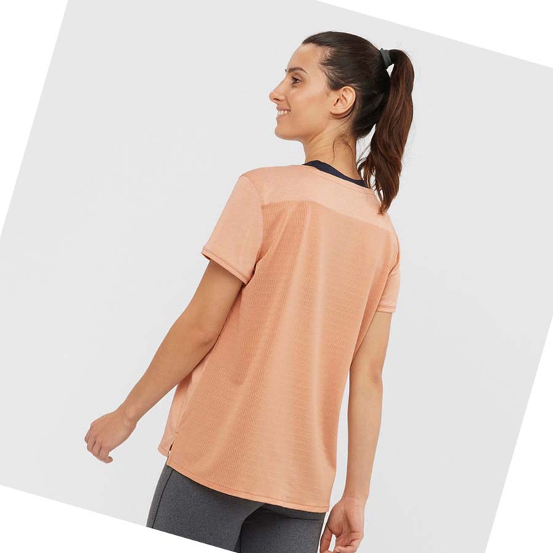 Salomon OUTLINE SUMMER T-shirt Dam Beige | 09154-IYLE