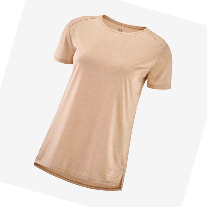 Salomon OUTLINE SUMMER T-shirt Dam Beige | 09154-IYLE