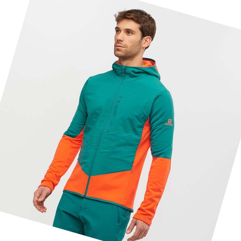 Salomon OUTLINE WARM HYBRID Hoodie Herr Gröna | 05674-LJIN