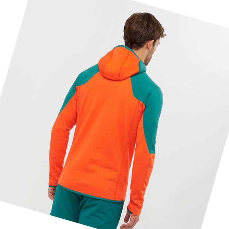 Salomon OUTLINE WARM HYBRID Hoodie Herr Gröna | 05674-LJIN