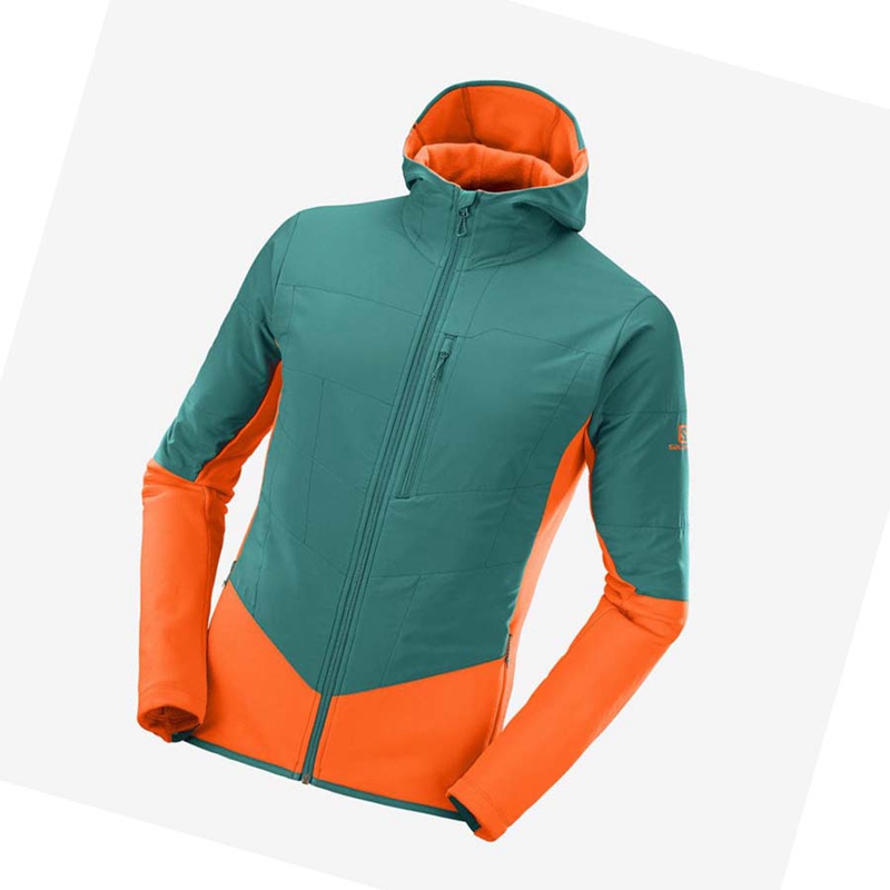 Salomon OUTLINE WARM HYBRID Hoodie Herr Gröna | 05674-LJIN