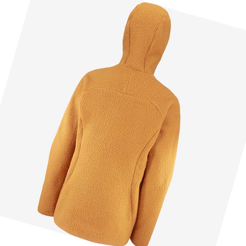 Salomon OUTLINE WARM TEDDY Hoodie Dam Orange | 23964-ZXPM