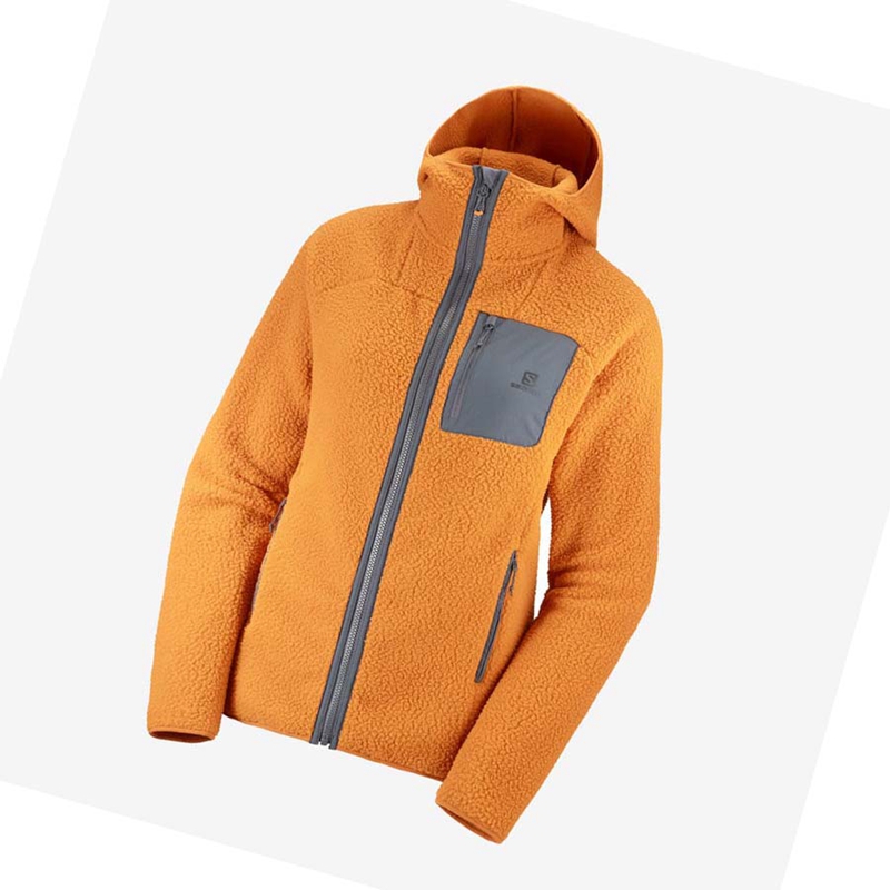 Salomon OUTLINE WARM TEDDY Hoodie Dam Orange | 23964-ZXPM