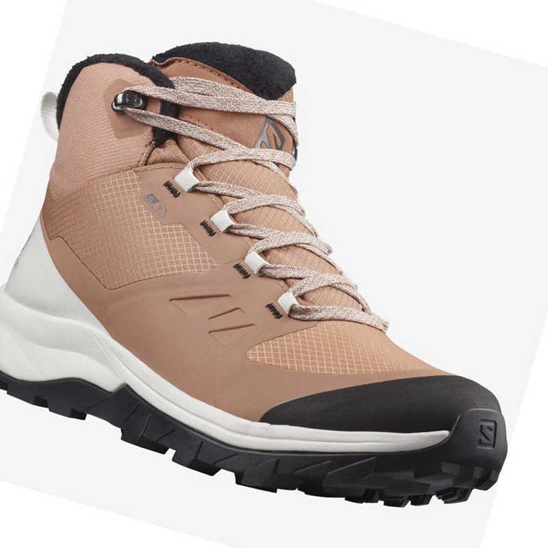 Salomon OUTSNAP CLIMASALOMON™ WATERPROOF Vinterkängor Dam Beige | 37851-IVTL