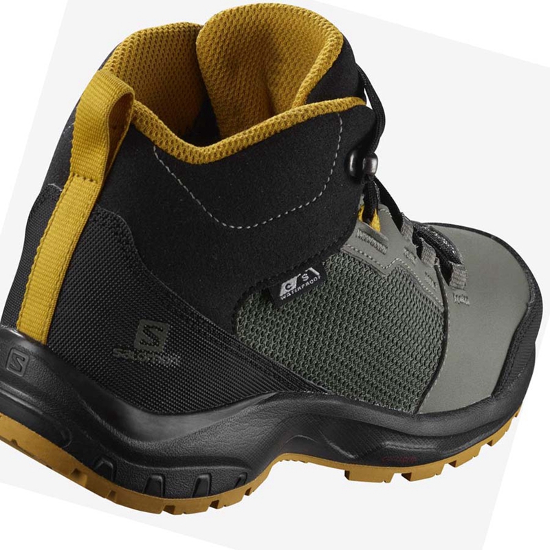 Salomon OUTWARD CLIMASALOMON™ WATERPROOF Vandringsskor Barn Olivgröna | 83056-IPJR