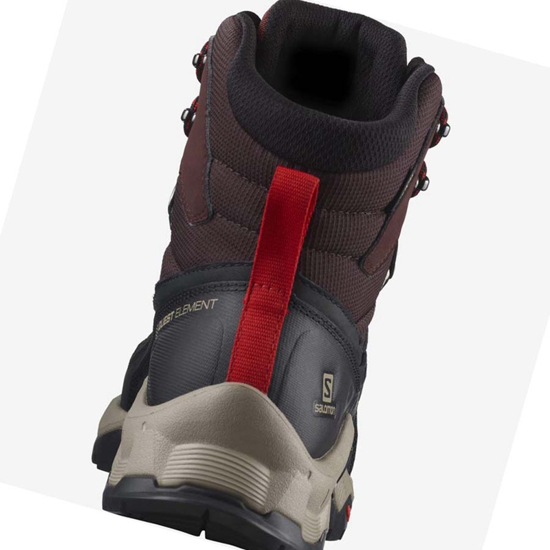 Salomon QUEST ELEMENT GORE-TEX Vandringsskor Herr Grå Röda | 74560-INGZ