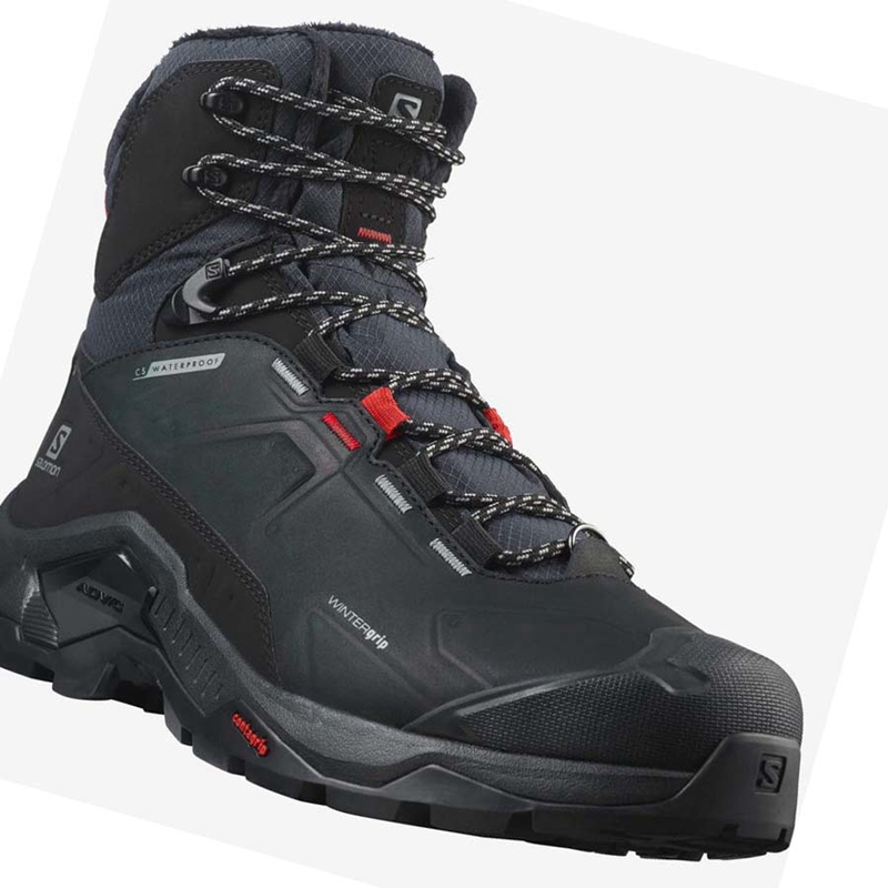 Salomon QUEST WINTER THINSULATE™ CLIMASALOMON™ WATERPROOF Vinterkängor Herr Svarta | 12957-RMOE