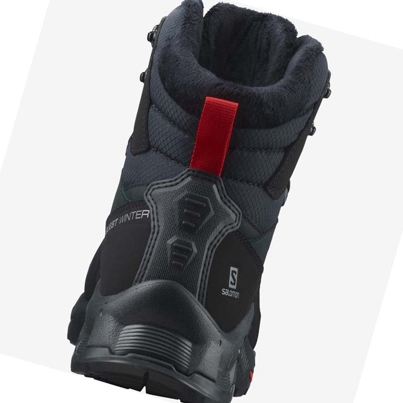 Salomon QUEST WINTER THINSULATE™ CLIMASALOMON™ WATERPROOF Vinterkängor Herr Svarta | 12957-RMOE