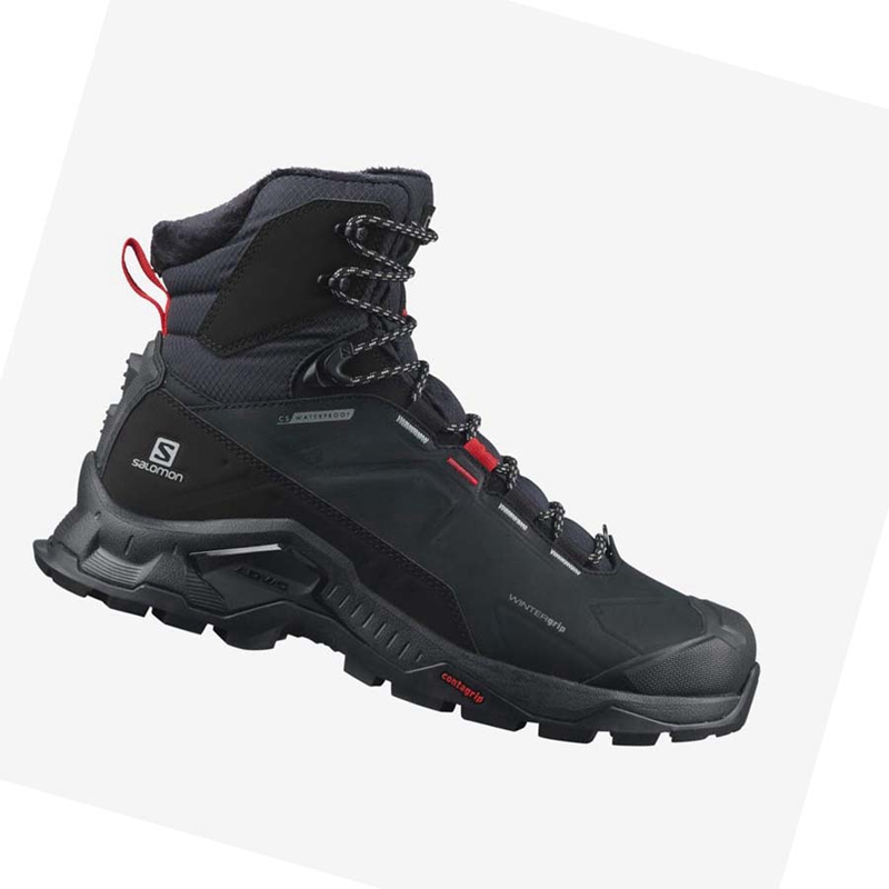 Salomon QUEST WINTER THINSULATE™ CLIMASALOMON™ WATERPROOF Vinterkängor Herr Svarta | 12957-RMOE