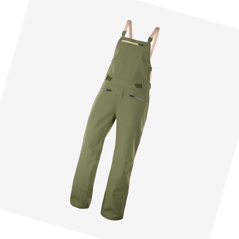 Salomon STANCE 3L BIB Skidbyxor Dam Olivgröna | 59214-HIWA