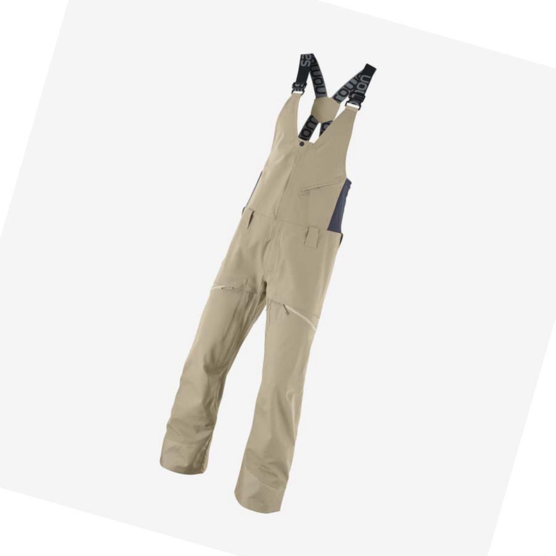 Salomon STANCE 3L BIB Skidbyxor Herr Beige | 87106-MVRT