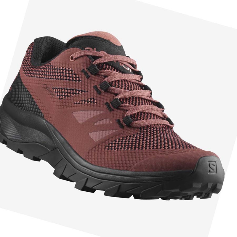 Salomon WoOUTLINE GORE-TEX Vandringsskor Dam Röda | 96027-KZWC