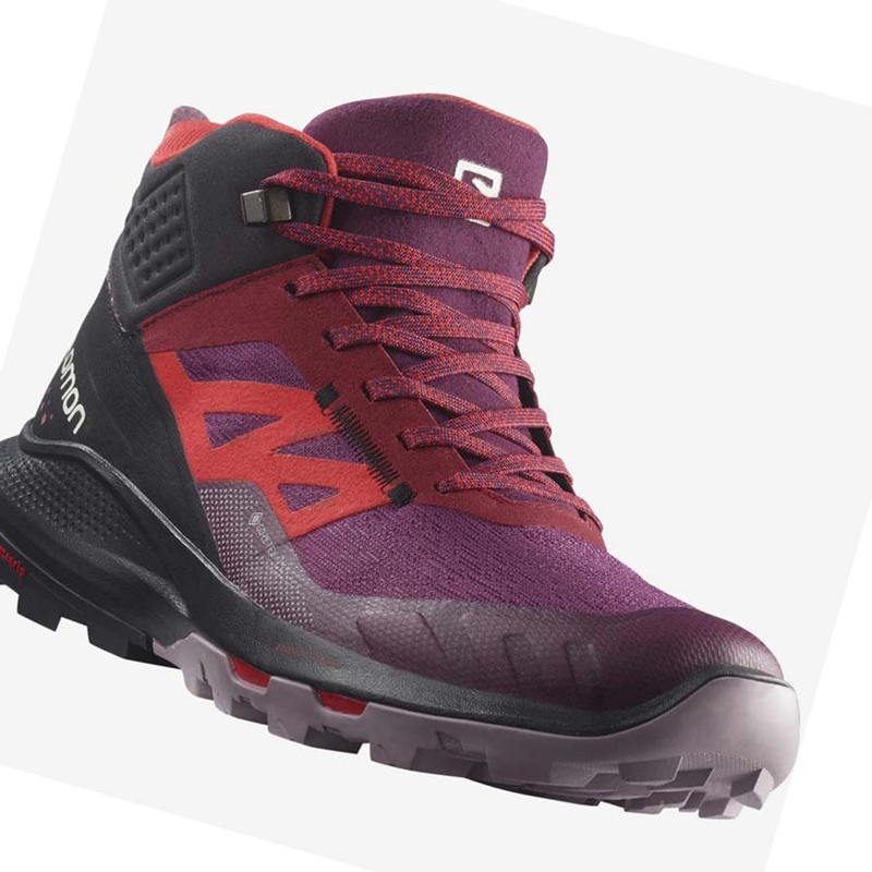 Salomon WoOUTPULSE MID GORE-TEX Vandringsskor Dam Lila | 27398-OYIB