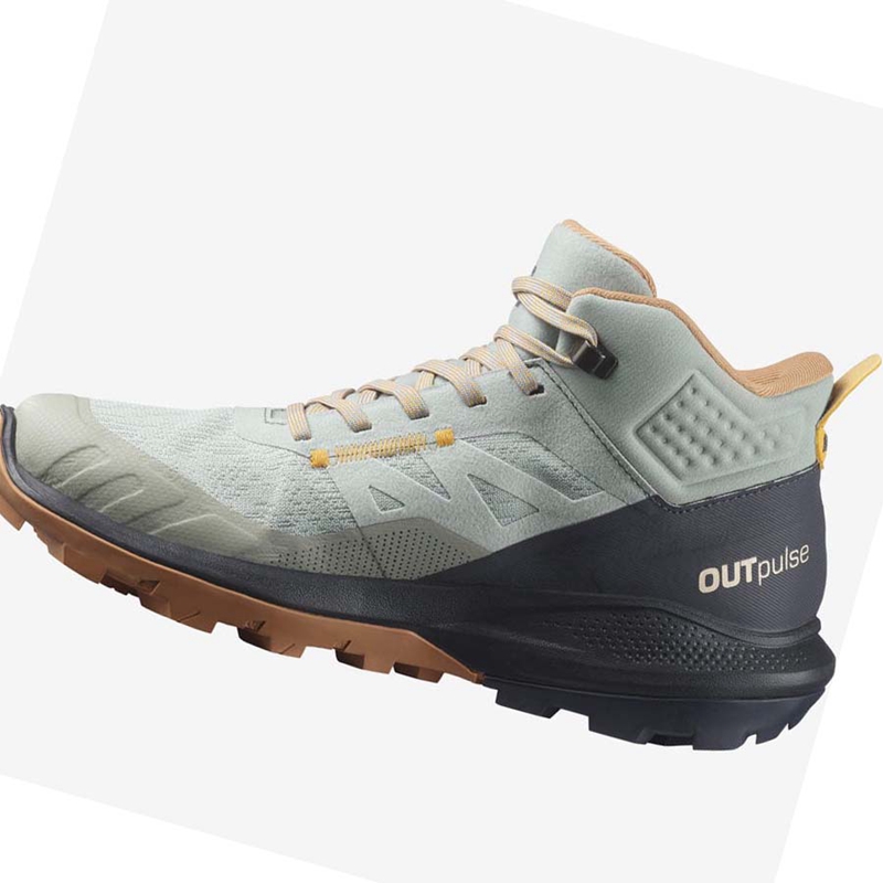 Salomon WoOUTPULSE MID GORE-TEX Vandringsskor Dam Mintgröna | 85304-KXHE