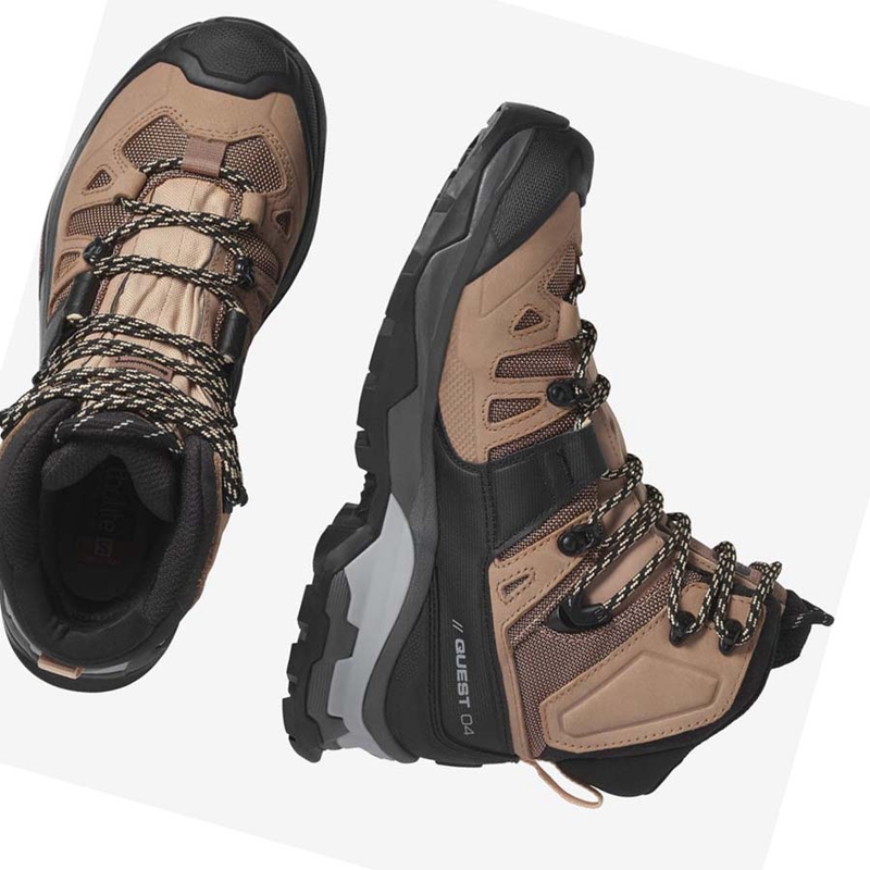 Salomon WoQUEST 4 GORE-TEX Vandringsskor Dam Bruna | 73964-YOWZ