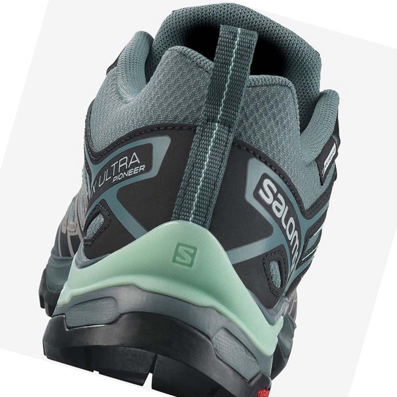 Salomon WoX ULTRA PIONEER CLIMASALOMON™ WATERPROOF Vandringsskor Dam Gröna | 01548-DCUG