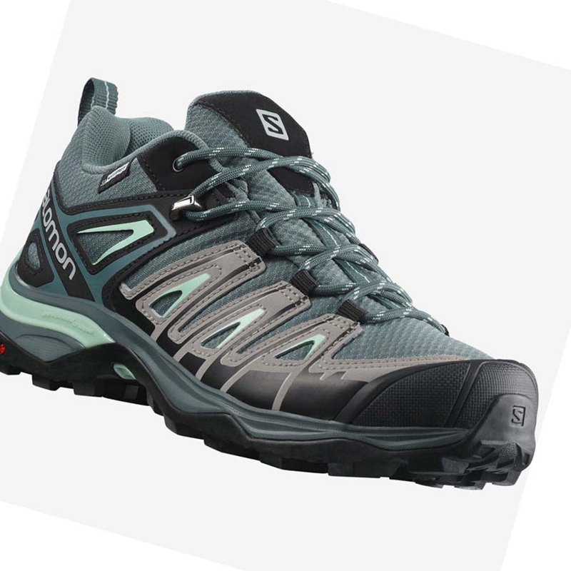 Salomon WoX ULTRA PIONEER CLIMASALOMON™ WATERPROOF Vandringsskor Dam Gröna | 01548-DCUG