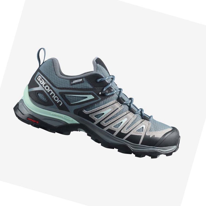 Salomon WoX ULTRA PIONEER CLIMASALOMON™ WATERPROOF Vandringsskor Dam Gröna | 01548-DCUG