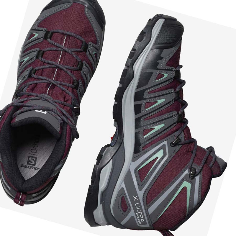 Salomon WoX ULTRA PIONEER MID CLIMASALOMON™ WATERPROOF Vandringsskor Dam Röda | 10823-LXCB