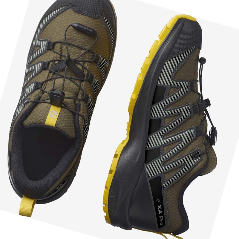 Salomon XA PRO V8 CLIMASALOMON™ WATERPROOF Trail löparskor Barn Olivgröna | 40569-HJFX