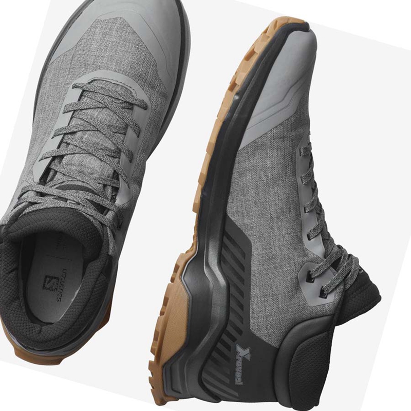 Salomon X REVEAL CHUKKA CLIMASALOMON™ WATERPROOF Vinterkängor Herr Grå | 27396-GKDW