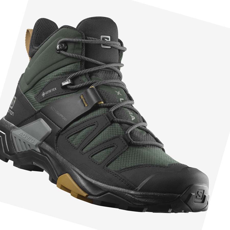 Salomon X ULTRA 4 MID GORE-TEX Vandringsskor Herr Gröna Svarta | 52736-IKET