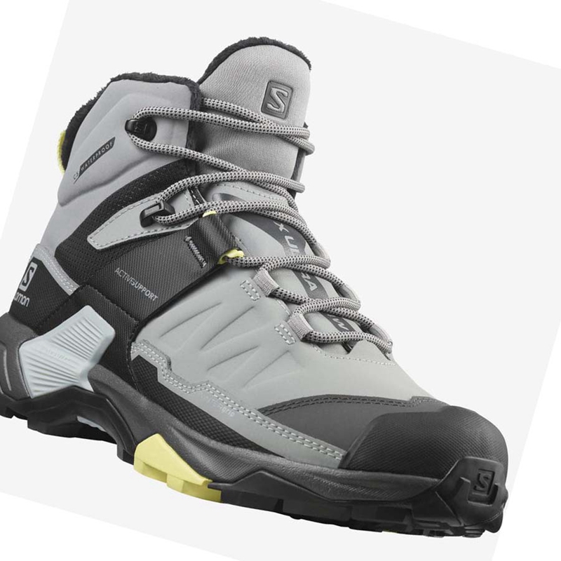 Salomon X ULTRA 4 MID WINTER THINSULATE™ CLIMASALOMON™ Vinterkängor Dam Grå | 37596-QKJN