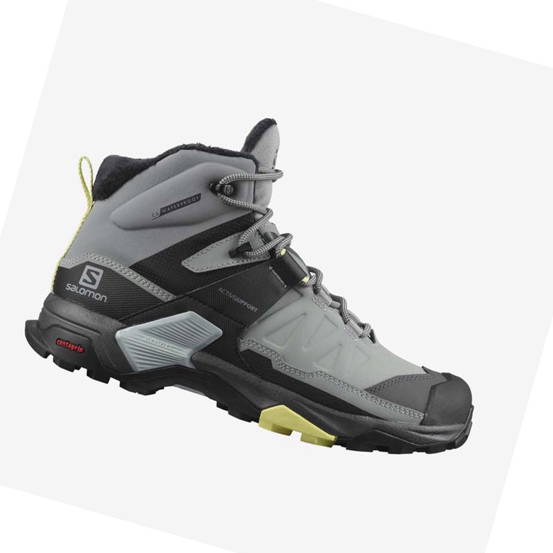 Salomon X ULTRA 4 MID WINTER THINSULATE™ CLIMASALOMON™ Vinterkängor Dam Grå | 37596-QKJN