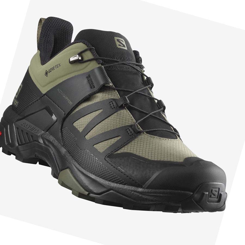 Salomon X ULTRA 4 WIDE GORE-TEX Vandringsskor Herr Olivgröna Svarta | 47603-BFRM