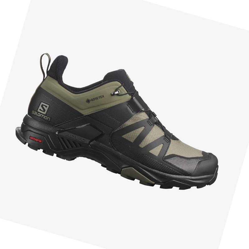 Salomon X ULTRA 4 WIDE GORE-TEX Vandringsskor Herr Olivgröna Svarta | 47603-BFRM