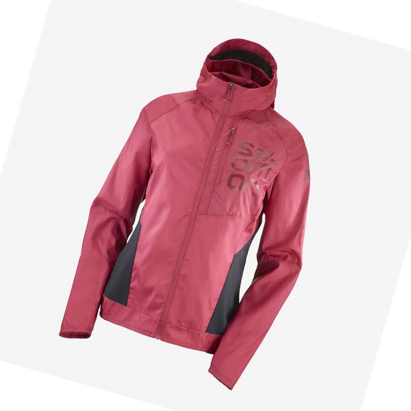 Salomon BONATTI CROSS WIND WINDBREAKERS Jacka Dam Röda | 71392-HJNS