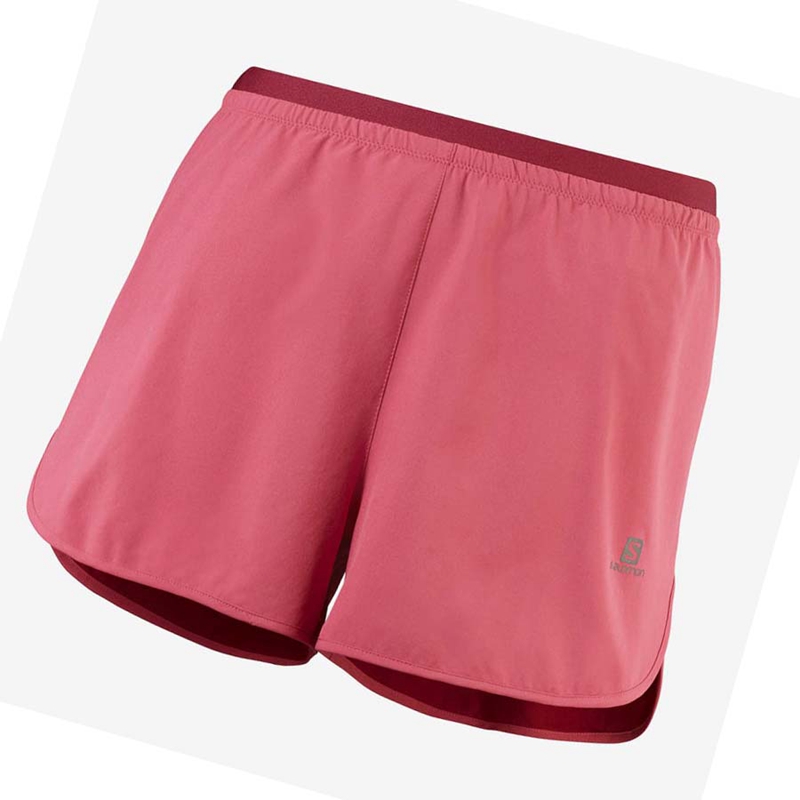 Salomon CROSS 3'' Shorts Dam Röda | 72950-PVLZ