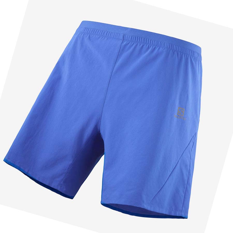 Salomon CROSS 7'' Shorts Herr Blå | 29413-OWQB