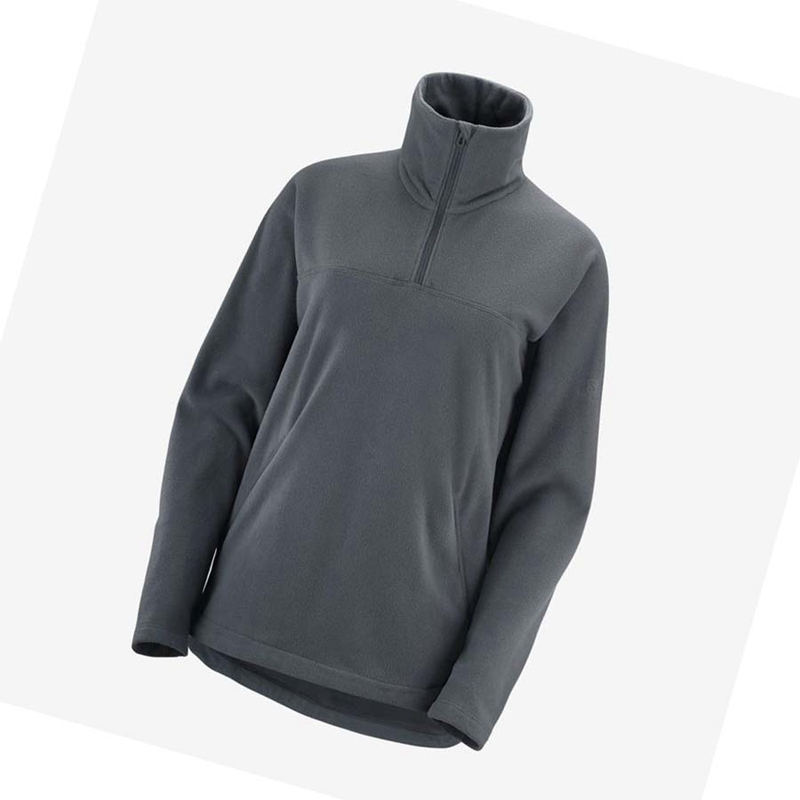 Salomon ESSENTIAL COSY FLEECE Hoodie Dam Grå | 86015-BQPG