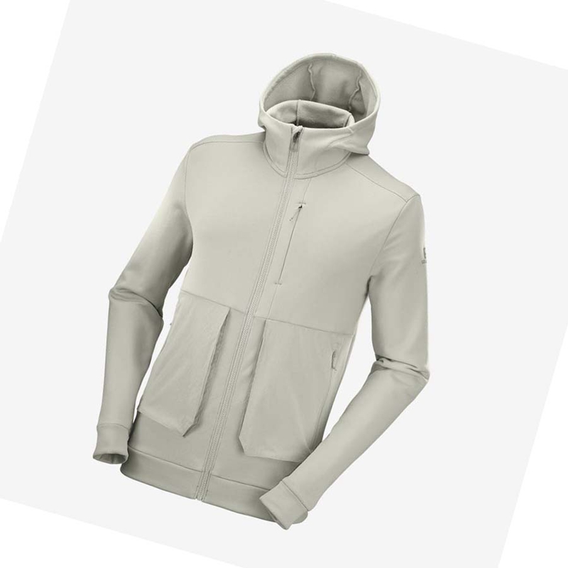 Salomon ESSENTIAL WARM FLEECE Hoodie Herr Beige | 56340-VBRS