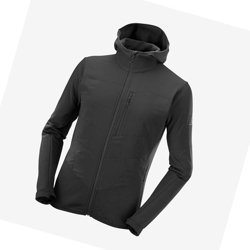 Salomon OUTLINE WARM HYBRID Hoodie Herr Svarta | 80431-ALUP