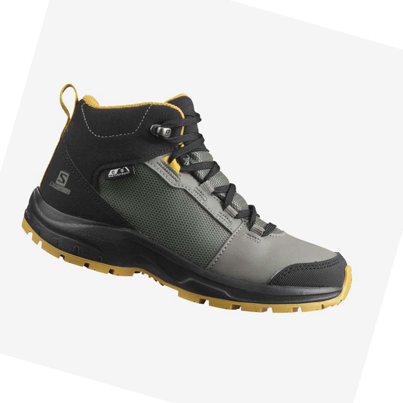 Salomon OUTWARD CLIMASALOMON™ WATERPROOF Vandringsskor Barn Olivgröna | 83056-IPJR