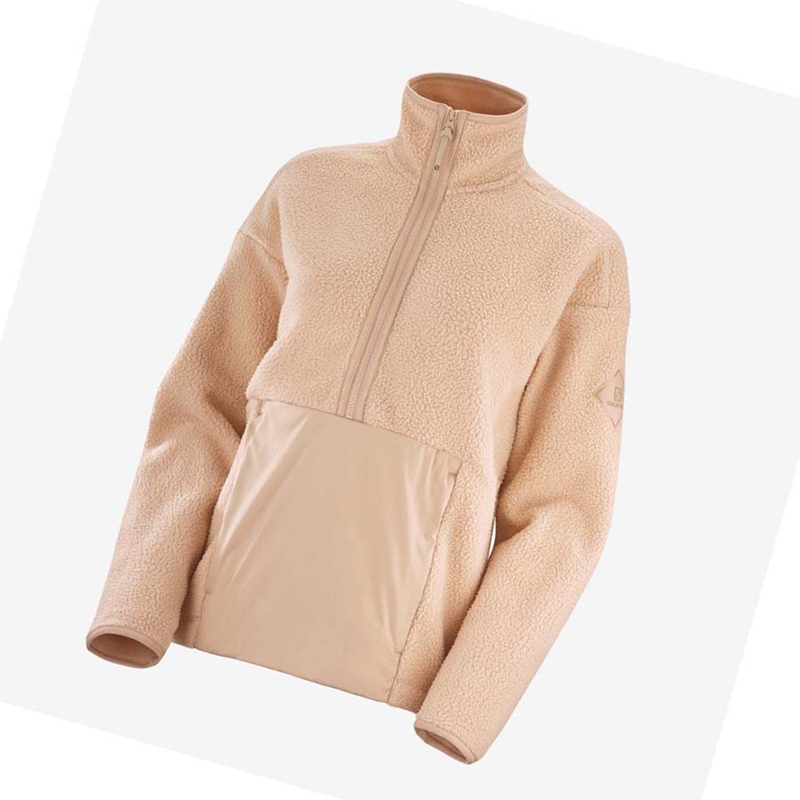 Salomon SNOWSHELTER TEDDY Hoodie Dam Rosa | 27413-UOAP