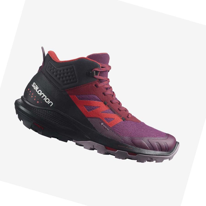 Salomon WoOUTPULSE MID GORE-TEX Vandringsskor Dam Lila | 27398-OYIB